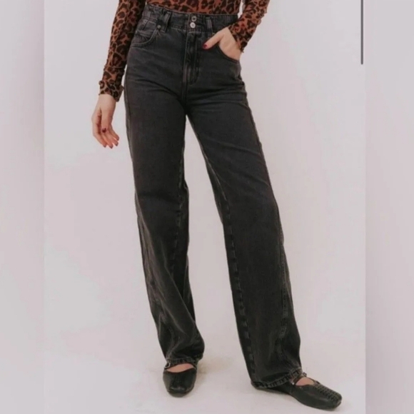 Free People Denim - Free People Aster Straight High-Waist Women’s Jeans - Black Size 29
